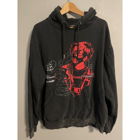 CORPSE Other - Corpse Husband Hoodie Mens 2XL Black Red Graphic Pullover Streetwear Anime Art